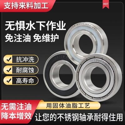 哈瓦洛固体油脂S6204 6205 06 07 08 09不锈钢免维护防水密封轴承