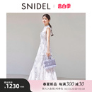 242034 连衣裙242162 立领荷叶边印花收腰飞袖 SNIDEL2024春夏新品