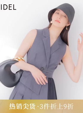 SNIDEL春夏款个性金属粗链条圆形单肩手提新月包SWGB232614