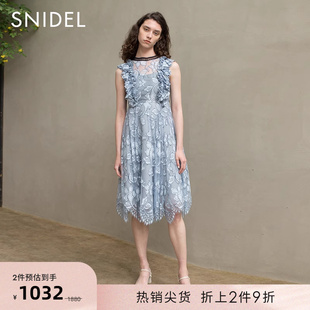 透视不规则蕾丝连衣裙SWFO224240 SNIDEL春夏款 木耳边无袖