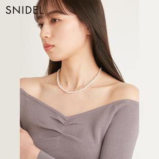 优雅气质百搭象牙白金属仿珍珠项链SWGA232658 SNIDEL春夏款
