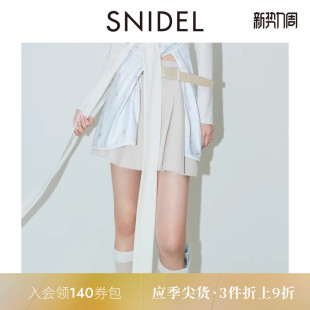SNIDEL春夏款 含腰带SWFP252135 百搭高腰百褶半身裙短裙裤