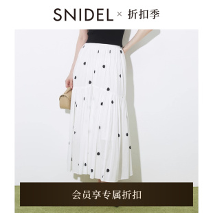 百搭高腰A字百褶大裙摆伞裙半身裙SWFS254117 SNIDEL2025秋冬新品