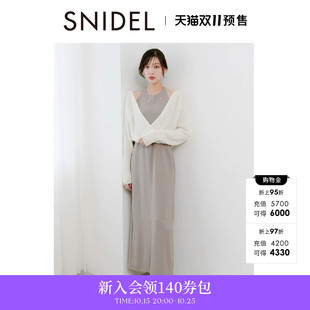 SNIDEL秋冬款简约挂脖连衣裙慵懒针织衫两件套SWNO254192