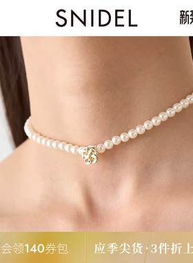 SNIDEL秋冬款时髦百搭仿珍珠金属项链气质锁骨链SWGA244671