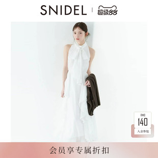SNIDEL2026秋冬新品蝴蝶结荷叶边立领无袖收腰连衣裙SWFO264430