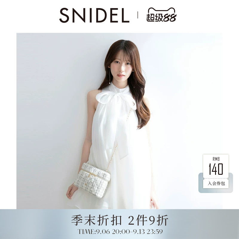 SNIDEL2026春夏新品立领无袖蝴蝶结系带薄纱衬衫上衣SWFB262104图片