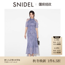 SNIDEL2025秋冬新品 連衣裙SWFO254145 優雅系帶掛脖蕾絲鉤花短袖