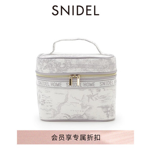 SNIDEL 圆盒拉链印花收纳包化妆包SHGG241233 HOME2024春夏新品