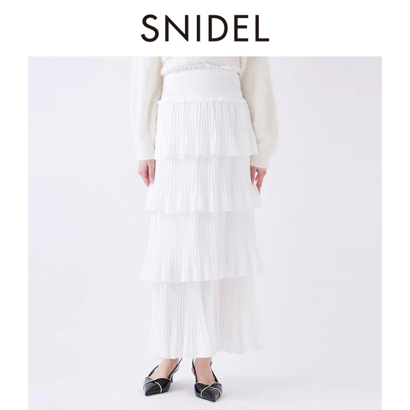 SNIDEL2026春夏新品时尚优雅高腰荷叶边蛋糕百褶半身裙SWFS261329,女装/女士精品,半身裙,淘宝优惠券,粉丝福利购,淘宝优惠卷