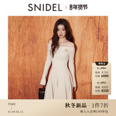 SNIDEL2025秋冬新品 SWNO254322 半身短裙套装 优雅露肩喇叭袖 针织衫