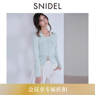 针织衫 两件套SWNT261188 气质抽褶挂脖吊带长袖 SNIDEL2026春夏新品