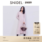 翻领单排扣长袖 SNIDEL2025秋冬新品 时尚 收腰针织连衣裙SWNO255047