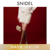 SNIDEL春夏款 串珠针织短半裙SWNS251304 气质高腰包臀修身