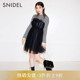 SNIDEL秋冬薄纱吊带半高领针织连衣裙两件套SWNO235050