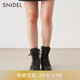 SNIDEL秋冬时尚 百搭纯色拉链系带粗跟马丁靴SWGS234613