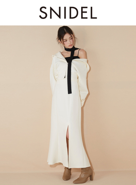 SNIDEL秋冬款连帽开衫卫衣高腰鱼尾半裙两件套SWCO245027