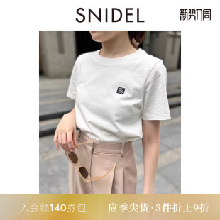 SNIDEL春夏款 T恤SWCT252127 简约百搭圆领100%棉纯色短袖