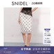 SNIDEL2026春夏新品 高腰木耳边下摆波点直筒半身裙SWFS261248 时尚