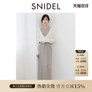 SNIDEL秋冬款简约挂脖连衣裙慵懒针织衫两件套SWNO254192