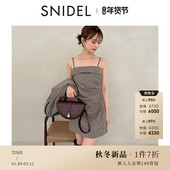 SNIDEL2025秋冬新品 简约百搭吊带抹胸翻边抽褶连衣裙SWFO254178