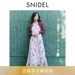 印花吊带连衣裙套装 SWNO261084 气质针织开衫 SNIDEL2026春夏新品