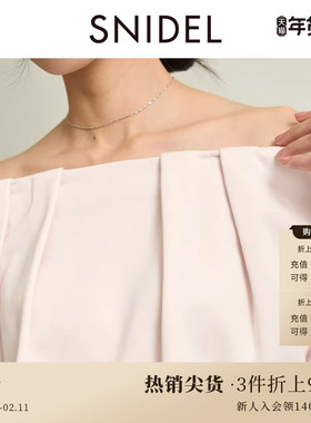 SNIDEL2025春夏新品时尚个性链条仿珍珠吊坠项链饰品SWGA251674