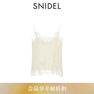 SNIDEL2026春夏新品优雅气质蕾丝拼接纯色吊带背心上衣SWFB262328