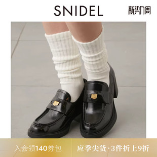 SWGS241611 粗高跟单鞋 SNIDEL春夏款 舒适百搭英伦风乐福鞋