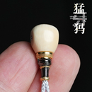 冰料原色猛犸象牙三通佛头108佛珠星月菩提椰蒂文玩手串diy配饰品