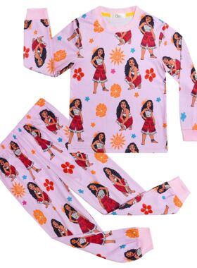 Moana2海洋奇缘卡通可爱风儿童家居服套装长袖长裤睡衣宝宝居家服