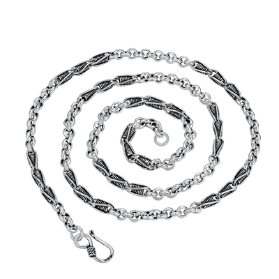 富贵鹿复古泰银粟米加长大坠项链