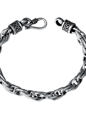 富贵鹿经典男士6mm925麻花泰银