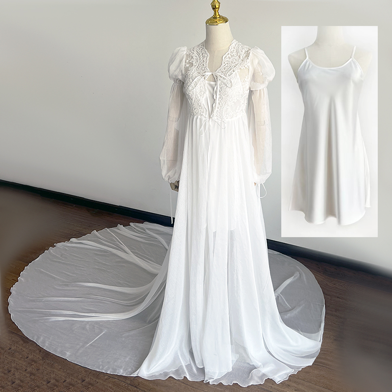  Pure white skirt+suspender (long tail)+L   + $6.28 