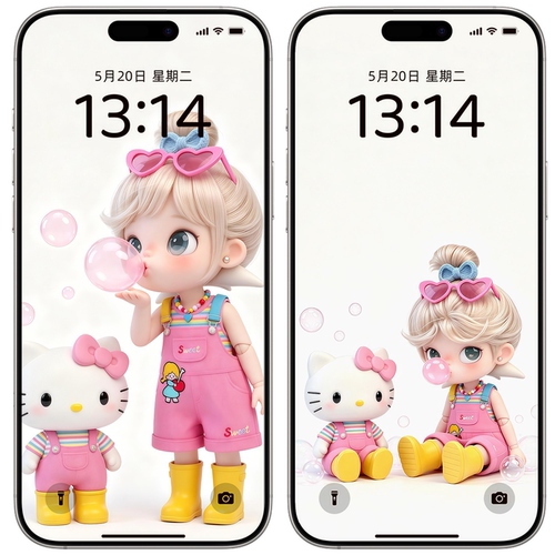 15套爆款嘎子姐HelloKitty苹果手机动态电脑高清壁纸送直播素材
