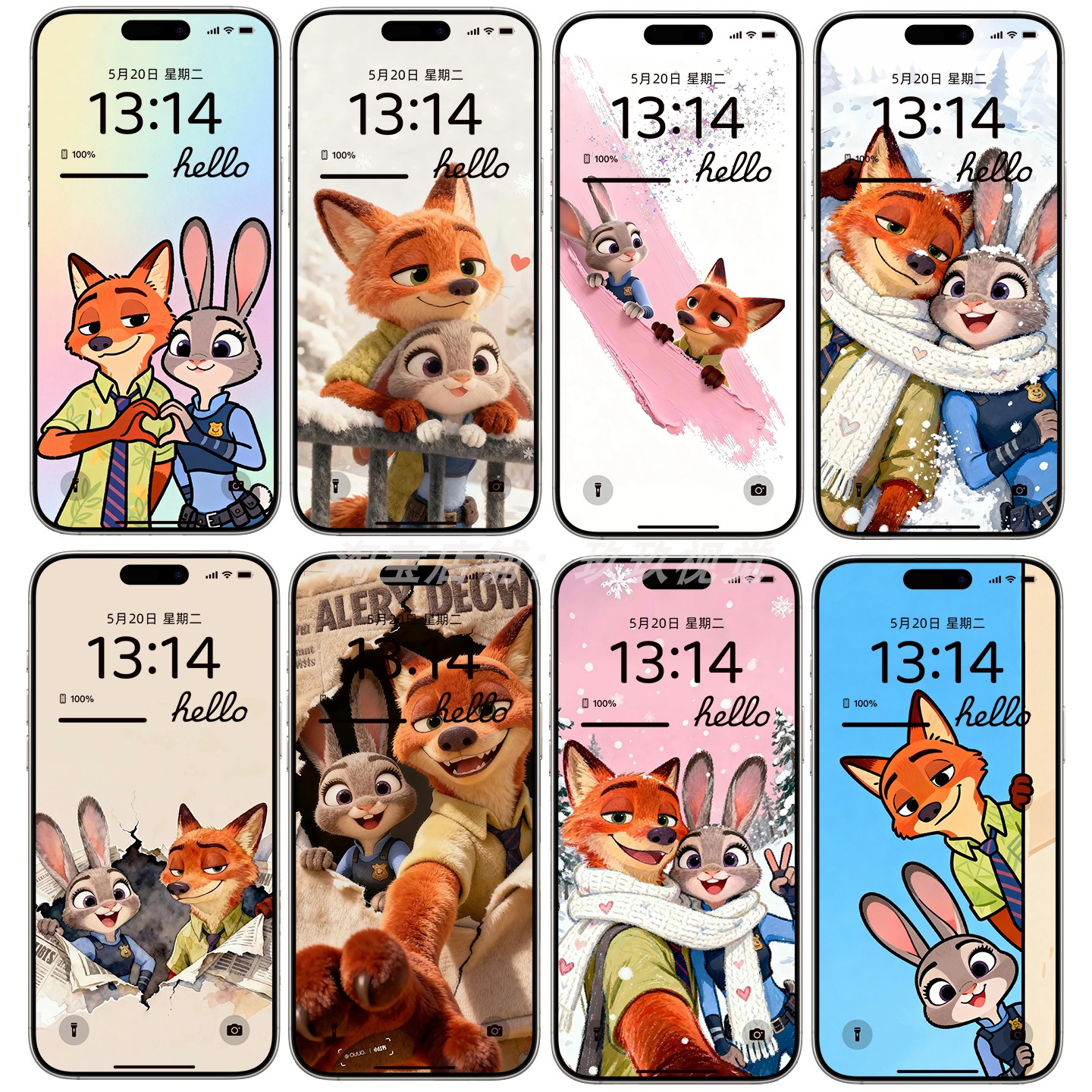 200张4K高清疯狂动物城朱迪和尼克壁纸iPad电脑手机汽车车机壁纸