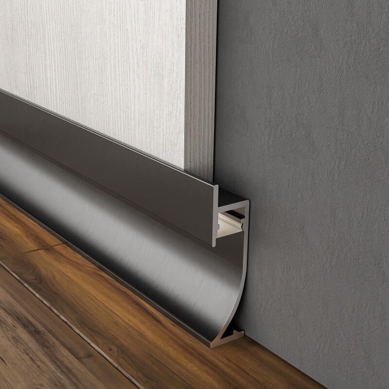 持雍踢脚线隐形收边条地脚线发光暗装自粘墙面贴墙脚线黑色扫脚线