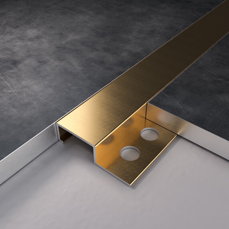 持雍收边条金属瓷砖阳角踢脚线隐形墙面贴嵌入暗装地脚线黑色拉丝