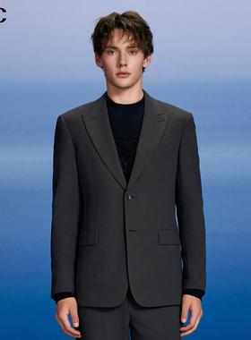 VJC/威杰思2025秋冬新款男装绅士戗驳领长袖西装外套B24DH3513