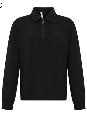 【莫代尔棉】VJC/威杰思新款男时尚微阔半拉链长袖针织衫通勤卫衣