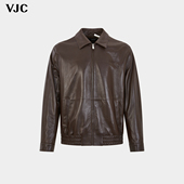 新款 羊皮革2025冬季 青年拉链翻领皮衣 VJC 威杰思