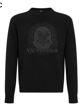 【时尚提花】VJC/威杰思2025新款秋季男大logo潮流长袖品牌针织衫