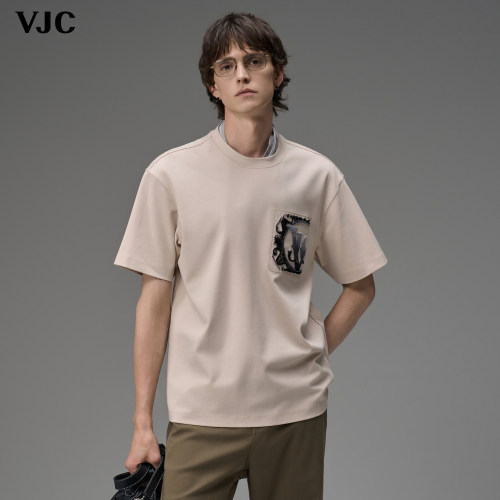 VJC秋季新款男装舒适纯棉短袖T恤