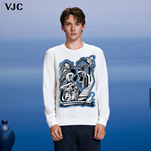 威杰思2025秋冬新款 男装 个性 VJC 提花长袖 针织卫衣B24DE1253