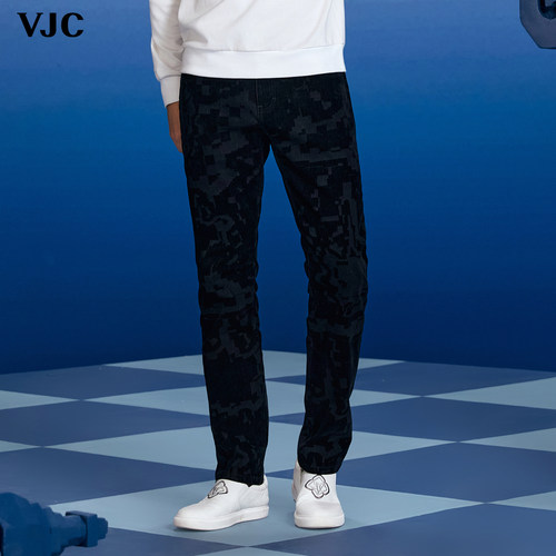VJC潮流百搭牛仔裤水洗磨白