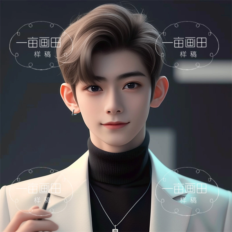 ai头像男性男性动漫风格微信头像创意头像职场上班族白领绘画图片