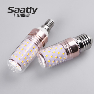 十田照明超亮三色led灯泡玉米节能灯e27e14螺口12W16w24w家用暖白