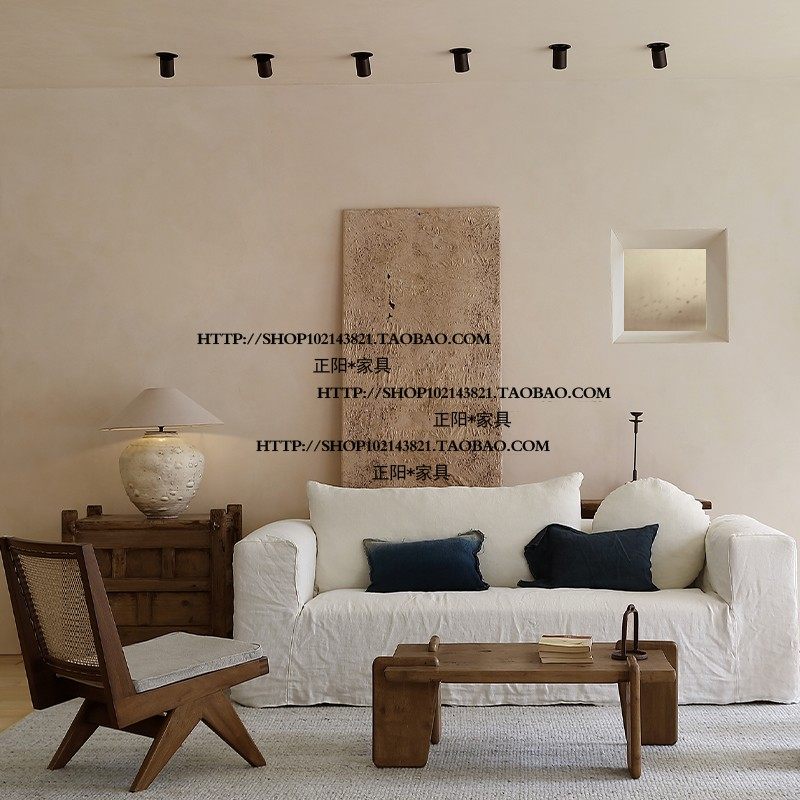 北欧侘寂风格日式水洗亚麻布艺单人双人三人位沙发全拆洗客厅家具,住宅家具,布艺沙发,淘宝优惠券,粉丝福利购,淘宝优惠卷