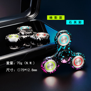 新品发光泄密者指尖陀螺金属合金手指陀螺夜光3色色炫酷减压