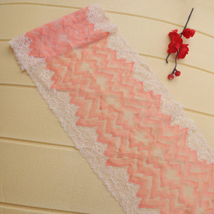 22厘米加宽出口单清新橘粉黄刺绣弹力蕾丝花边裙子下摆辅料手工
